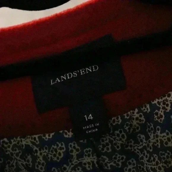 Lands' End Red Wool Long Coat women's 14 vintage pea coat winter warm - Picture 5 of 10